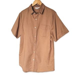 Vintage Remastered for Cotton On Button Down Shirt Size S Tan Brown Neutral